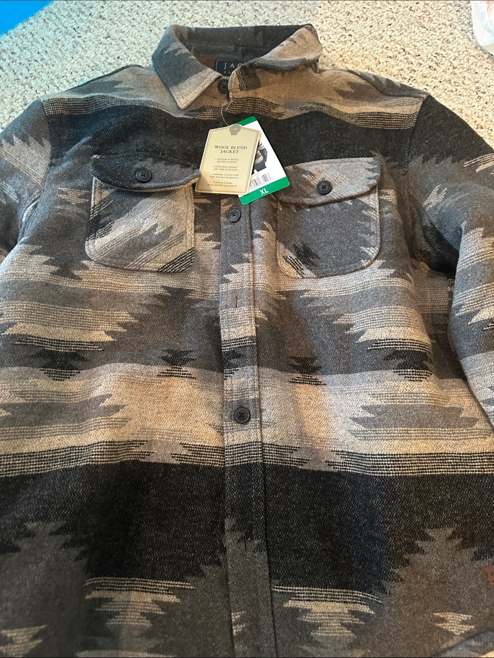 Jachs Men's Patterned Wool-Blend Jacket in Gray and Black